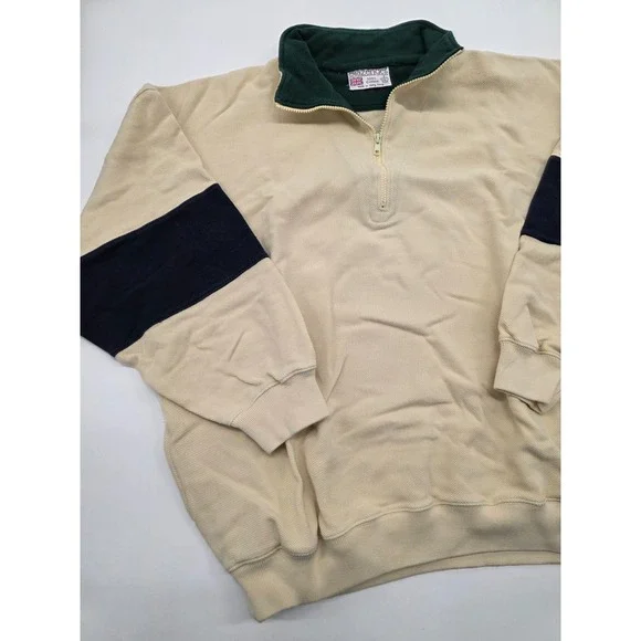 Vintage Slazenger Golf Cotton Heavy Tweed Hong Kong 1/4 Zip Pullover - XXL